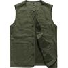Oralidera Gilet da Caccia Trekking Safari Uomo Cotone Gilet da Pesca Multi-tasca Fotografia Giacca senza Maniche da Lavoro, Verde, XL