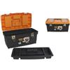 DRW Scatola strumenti chiusura metallica 3 livelli con vassoio nero e arancione 41 x 21 x 18,6 cm