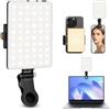 Pakinui Luce selfie per telefono, 2500-9000K 10 modalità, luce per foto video con batteria da 2000 mAh, Luce fotografica CRI 95+ per iPhone, iPad, laptop, fotocamera