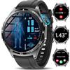 Marsyu Smartwatch Uomo con ECG/HRV/BMI 1,43" AMOLED Orologio Salute Bluetooth Chiamate 24/7 Monitoraggio Frequenza Cardiaca/Pressione/Sonno/SpO2 Corporea SOS Smart Watch Fitness, iOS Android