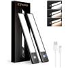 EZVALO Luce Armadio,Barra LED Sottopensile,20cm (2 Pezzi) 62 LED, 1600mAh,3 Temperature Regolabili,Dimmerabile Con Sensore Di Movimento 3 Modalità, Senza Fili Per Guardaroba、Cucina、Corridoio,Nero