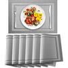 jiuzcare Tovagliette 6 Pezzi 30x45cm Tovagliette Lavabili Tovagliette Cucina Tovagliette Americana Set Tovagliette Americane Pvc Resistente Al Calore Resistente Doppia Progettazione Del Modello, Grigio