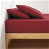 L'Emporio Casa Lenzuolo con Angoli King Size, 160 x 200 x 25-30 cm, 100% Cotone Soffice, per Materassi Alti, (Bordeaux)