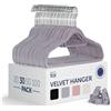 Blumtal Grucce Appendiabiti in Velluto, Grucce Salvaspazio nell'Armadio, Appendini con Gancio Rotante 360°, Stampelle Armadio per Pantaloni, Grigio, 30 Pezzi