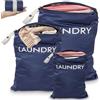 Omtofo 3 Pezzi Sacco Portabiancheria Sporca, 90 x 60/60 x 45/55 x 35cm Sacco Biancheria Sporca con Cerniera, Laundry Bag per Viaggi, Oggetti da Nuoto, Campeggio