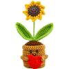 QINGZY Fiori Intrecciati all'uncinetto, Fiori Fatti a Mano, Mini Vaso di Fioris a Maglia, Fioris all'Uncinetto Regalo, Piccole Decorazioni da Scrivania per Casa, Ufficio, Auto (B)