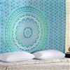 RAJRANG Arazzo mandala appeso a parete verde mare per la camera da letto e il soggiorno Arazzi in cotone bohémien appesi a parete boho 213 x 137 cm