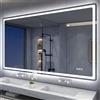 S'bagno Bluetooth-Specchio-Bagno-con-Luce-Led-140x80cm, Specchio-Bagno-Led Anti-Fog, 3000K-6500K, Dimmerabile, Memoria, Vetro Temperato HD, IP44-Specchio-Retroilluminato-Bagno, Orizzontale/Verticale