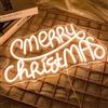 NOXET Merry Christmas - Targa neon bianca calda, luce al neon per decorazione da parete, dimmerabile, con USB, per casa, soggiorno, Capodanno, festa di Natale