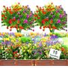 LATERN 15 Mazzi Fiori Artificiali per Esterni, 35CM Piante Arbustive Finte Resistenti Ai Raggi UV In Plastica Per Vaso Sospeso Pianta Vaso Giardino Portico Matrimonio Decorazione (5 Colori)
