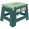 BOTEWO Sgabello pieghevole per bambini e adulti fino a 110 kg, rivestimento antiscivolo con pratica maniglia, estremamente leggero, altezza 22 cm, plastica, verde