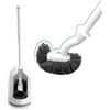 WideSmart Scopino per WC,WideSmart Scopino per WC con PulisciBordi,Scopettino wc con Supporti ad Asciugatura Rapida,Manico Lungo in Plastica e Setole Flessibili