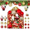 Kssvzz Set di 72 Pezzi Palline di Natale Rosse e Oro, 2-9cm Decorazioni Natalizie Infrangibili con Gancio, Decorazioni Albero di Natale Include Decorazioni Smerigliato, Liscio, Glitterate