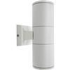 Planetitaly Applique cilindro esterni bianco parete facciata doppio fascio luce terrazzo balcone giardino GU10 230V (Bianco, Senza lampada)