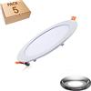 Yafido Plafoniera LED Ultra Pannello magro 12W Luci da Incasso Rotondo Bianco Freddo 6000K Equivalente a 70W 960LM 220V Cartongesso Luce Non-Dimmerabile Confezione da 5