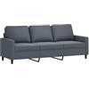 vidaXL Divano a 3 Posti Grigio Scuro 180 cm in Velluto