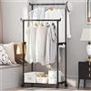 Missmisq Stand Appendiabiti Doppio, Attaccapanni Con Ruote, Porta Abiti Autoportante Con Portascarpe, Stand Appendiabitia Doppia Asta, Appendiabiti A Doppia Asta, Appendiabiti Portatile Per Camera Da Letto
