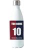 MOCHEIA SHOP Borraccia Termica Bottiglia Termica Acciaio Inox 500ml Made in Italy Thermos 24 Ore Freddo & 12 h Caldo - Personalizzata con nome e numero - Tifoso Genoano.