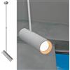 Planetitaly Faretto orientabile lampada sospensione moderna LED GU10 pendente telescopico luci tavolo bar vetrina sala espositiva 230V (Bianco, Senza lampada)