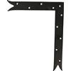 Amig - Squadra decorativa - a sinistra - 300 x 240 x 4 mm - Finitura a coda di pesce - Stile gotico classico - Ideale per decorazione o rinforzo di persiane, porte e mobili - Acciaio nero