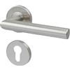Yale Claire Maniglia con Rosetta per Cilindro, Modello 35-S4CL-RRCY-88-3101, Acciaio Inox 304, Satinato, Regolabile, per Porte Interne, Facile Installazione