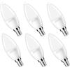 Flaspar E14 Lampadine LED Candela, 7W Equivalenti a 60W, 3000K Bianco Calda, 600lm, C37 Lampadine a Candela, CRI80, Non Dimmerabile, 6 pezzi