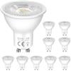 Caldarax Lampadine GU10 LED Spot, 5W (Equivalenti a 50W Alogena), Luce Bianco Freddo 6500K, 500 Lumen, 120° Angolo del Fascio, Basso Consumo, per Luci da Binario, Luci Incassate, Non Dimmerabile, 10 Pezzi