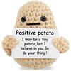 Meanju Funny Positive Potato, 7 cm, tenera patata positiva, creativa, carina, lavorata a maglia, per regali di compleanno di incoraggiamento (A).