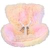 BOXOB Seggiolino Auto Bambole, Seggiolino Sicurezza Peluche con Clip Aria Condizionata per Bambole 17cm Divano Giocattolo Elegante Decorazioni per Auto Casa Display Scrivania (Rosa Giallo Viola)