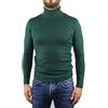 Ciabalù Maglione Uomo Collo Alto Dolcevita Lana Slim Verde Maglioncino Casual Maglioni Pullover (M)