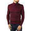 Ciabalù Maglia Maglione Uomo Collo Alto Slim Maglioncino Dolcevita Lupetto Bordeaux (M)