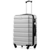 COOLIFE Valigie Valigia Trolley rigido ultraleggero e capiente,Chiusura a combinazione laterale con TSA, 4 ruote per facilitare il trasporto (Argento, 77cm)