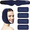 TEBOKHAD Fascia Ghiaccio Gel Riutilizzabile per Viso, Benda per Impacchi Caldi E Freddi Con Morbido Regolabile per Dolori,4 Confezioni Gel Freddo per Denti Di Saggezza Dolore, Emicrania E Sollievo TMJ