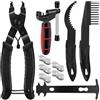 Seconero Set di Attrezzi per Catene per Biciclette, Smagliacatena Bici Kit con Catena Pinza, Calibro a Catena, Spazzola a Catena, 5 Paia Rivetti per Catene di Biciclette 6 7 8 9 10 11 12 velocità