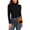 WOWENY Maglia Termica a Collo Alto da Donna Maglione in Pile, Maglia Intima A Maniche Lunghe Calda Morbida E Comoda Intimo da Sci Inverno Autunno