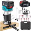 Yapasopu fresatrice per legno,30000 RPM,rifilatore per legno 6 velocità regolabili,kit fresatrice verticale legno compatta senza fili,batteria ricaricabile 21V 4Ah,con set di 16punte per trapano DIY