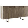 Dmora Credenza Betel, Buffet da Soggiorno, Madia da Salotto, Dispensa da Cucina, 160x35h80 cm, Noce e Oro