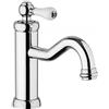 Yellowshop - Miscelatore bagno completo rubinetteria Como retrò vintage leva pomo bianco lavabo bidet vasca e doccia incasso esterno in ottone cromato flessibile inox Made in italy (Lavabo)