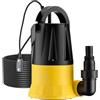 Wiltec Pompa sommersa con sensore 400 W, pompa a immersione per acque chiare con 2 modalità di funzionamento, 7300 l/h, prevalenza 7,5 m, profondità 7 m