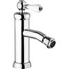 Yellowshop - Miscelatore bagno completo rubinetteria Como retrò vintage leva pomo bianco lavabo bidet vasca e doccia incasso esterno in ottone cromato flessibile inox Made in italy (Bidet)