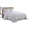 Beatrice Home Fashions Medallion Chenille COPRILETTO, Cotone, Bianco, Misura Piena