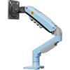 Ergosolid Supporto da scrivania con molla a gas per schermi LCD 17″-30″, blu, VESA 75 mm e 100 mm, rotazione a 360° con peso da 2 a 9 kg