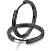 FaithHeart Orecchini Argento 925 20MM Orecchini Nero a Cercio Leggeri Cartilagine Ipoallergenico Piercing Orecchino Donna Argento Nero Oro