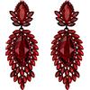 EVER FAITH Cristalli austriaci Sposa Bigiotteria Marquise Goccia Art Deco Chandelier Orecchini pendenti Rosso Nero-fondo