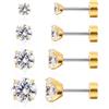 Limerencia Orecchini in titanio donna, 4 paia di piercing in titanio ipoallergenici con fondello a vite per orecchie sensibili Cartilagine (Colore A)