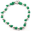 Spadarella Gioielli Spadarella spadino bracciale con sfere in argento 925 di diametro 6 mm e cotone nautico verde smeraldo.Fatto a mano.Unisex.Lunghezza 17 cm.