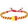 Italyanissimo Bracciale per tifosi in macramè e Argento 925 rodiato oro bianco con smalti. Giallo rosso stile lecce. (Taglia L) 22-23 - 24 cm