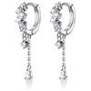 SLUYNZ Orecchini a cerchio in argento Sterling 925 con zirconia cubica, per donne e ragazze, orecchini pendenti a catena, Argento sterling, Zirconia cubica