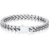 Bandmax Bracciale Uomo a Catena Cubana Minimalista in Acciaio Inossidabile Braccialetto Larghezza 7 MM Lunghezza 21 CM Gioielli Stile Hip Hop Punk per Uomini Ragazzi