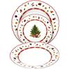 NAMAI -Set Piatti Natale Per 6 Persone - Adatta alla Lavastoviglie - Porcellana -18 Pezzi - Servizio Piatti Natale - Servizio Piatti Natalizio - Set Piatti Natalizi